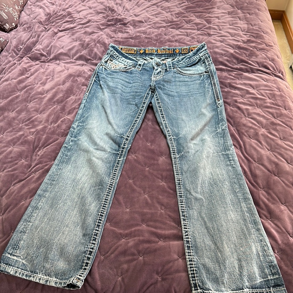Men’s Rock Revival Wendell Boot cut jeans waist 33 hardly worn like new